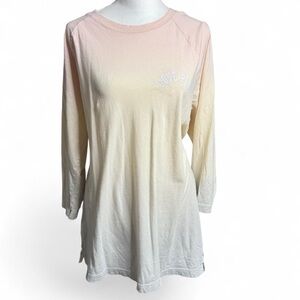 PINK Victoria’s Secret Ombre Long Sleeve Tee Shirt Top Medium Pastel Gradient